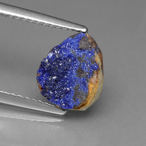 Drusa di azzurrite naturale blu da 2,15 ct, forma fantasia, opaco