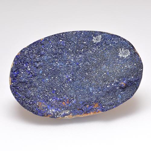 Drusa di azzurrite naturale blu da 22,48 ct, forma fantasia, opaco