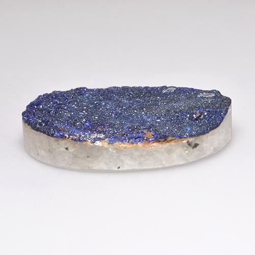 Drusa di azzurrite naturale blu da 22,48 ct, forma fantasia, opaco