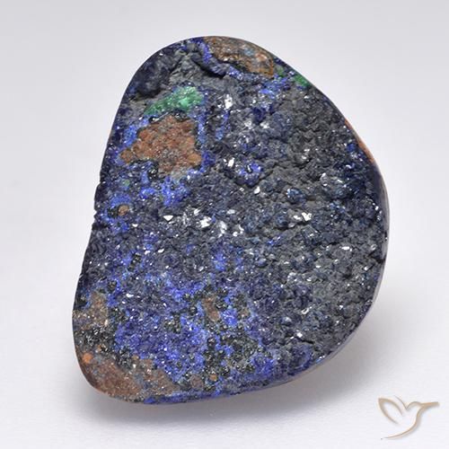 16.02ct Naturale Blu scuro profondo Azzurrite Druzy, Taglio a fantasia, Opaco