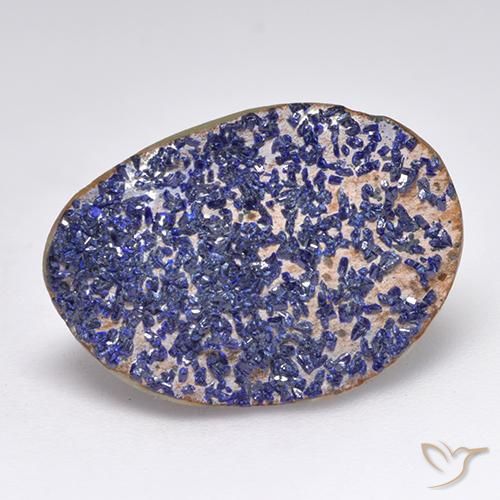 Azzurrite Druzy Blu scuro profondo naturale da 10.82 ct, Taglio a fantasia, Opaco