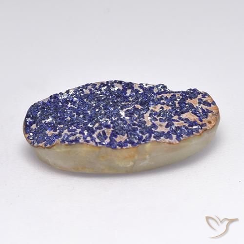 Azzurrite Druzy Blu scuro profondo naturale da 10.82 ct, Taglio a fantasia, Opaco