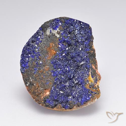 15.70ct Naturale Blu scuro profondo Azzurrite Druzy, Taglio a fantasia, Opaco