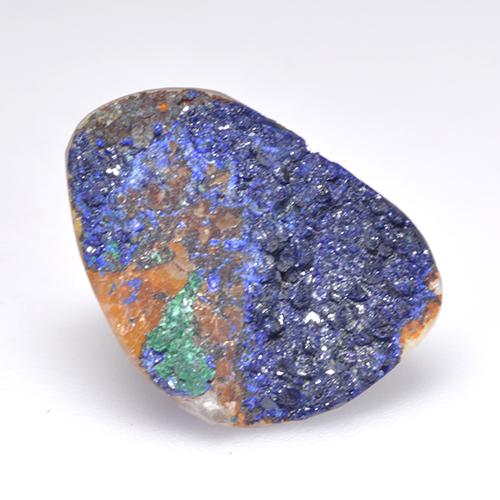 Drusa di azzurrite naturale blu da 8,35 ct, forma fantasia, opaco