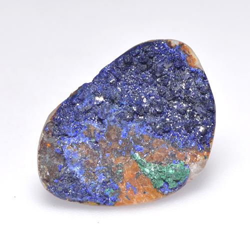 Drusa di azzurrite naturale blu da 8,35 ct, forma fantasia, opaco