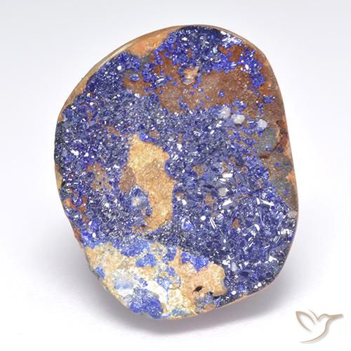 11.87ct Naturale Blu grigiastro Azzurrite Druzy, Taglio a fantasia, Opaco