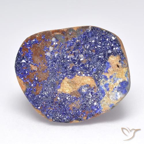 Azzurrite Druzy Blu grigiastro naturale da 11.87 ct, Taglio a fantasia, Opaco