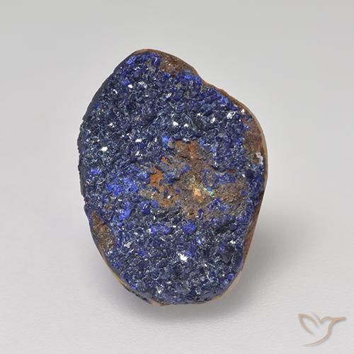 Azzurrite druzy Blu scuro profondo naturale da 6.40 ct, Forma fantasia, Opaco