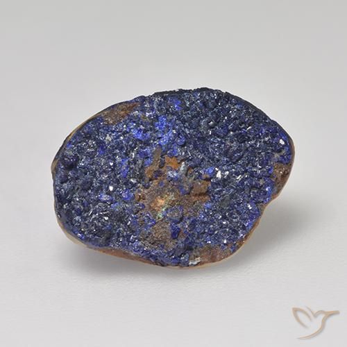 Azzurrite druzy Blu scuro profondo naturale da 6.40 ct, Forma fantasia, Opaco