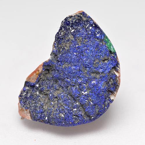 Drusa di azzurrite blu scuro profondo naturale da 10,98 ct, forma fantasia, opaco