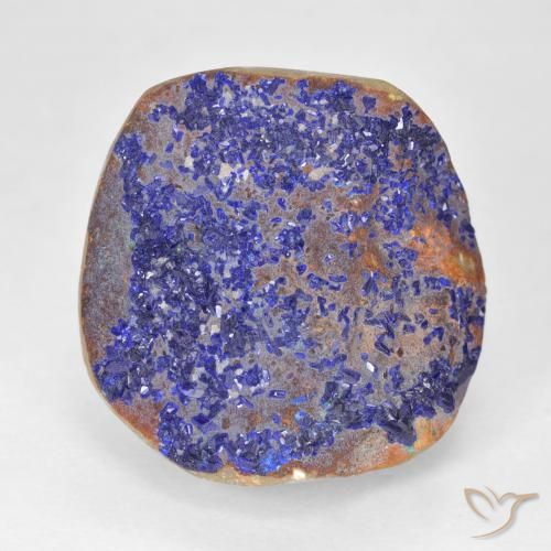 16.09ct Naturale Blu scuro profondo Azzurrite Druzy, Taglio a fantasia, Opaco
