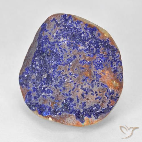Azzurrite Druzy Blu scuro profondo naturale da 16.09 ct, Taglio a fantasia, Opaco