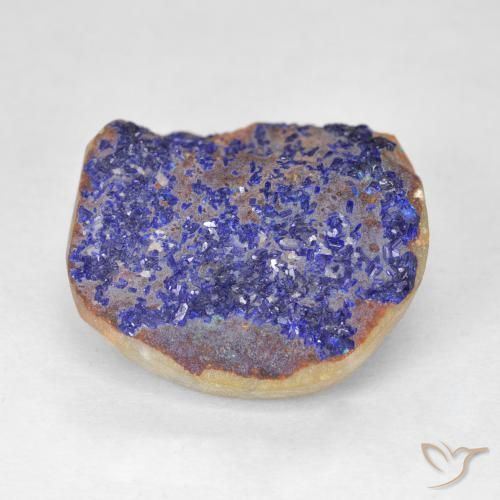 Azzurrite Druzy Blu scuro profondo naturale da 16.09 ct, Taglio a fantasia, Opaco
