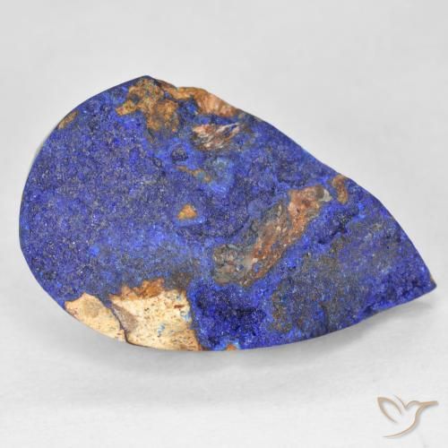 Azzurrite Druzy Blu scuro profondo naturale da 10.96 ct, Forma a pera, Opaco