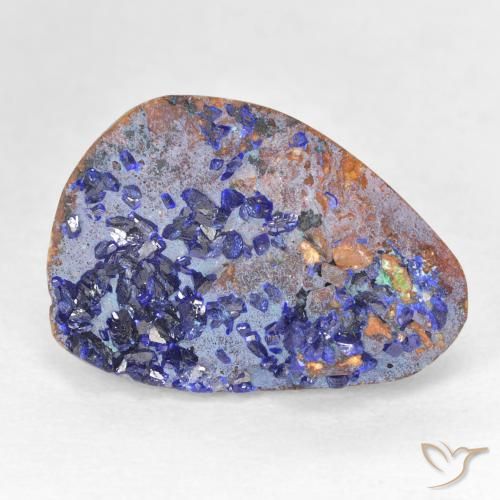8.09ct Naturale Blu scuro profondo Azzurrite Druzy, Taglio a fantasia, Opaco