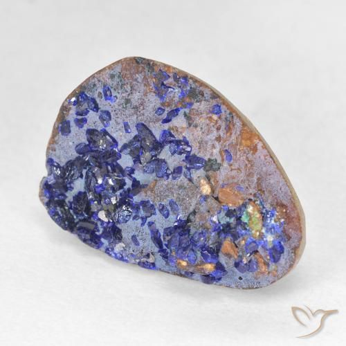 Azzurrite Druzy Blu scuro profondo naturale da 8.09 ct, Taglio a fantasia, Opaco
