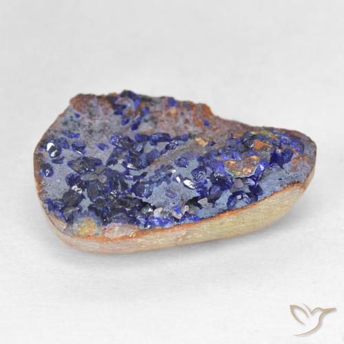 Azzurrite Druzy Blu scuro profondo naturale da 8.09 ct, Taglio a fantasia, Opaco
