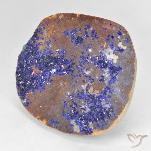 Azzurrite Druzy Blu scuro profondo naturale da 19.67 ct, Taglio a fantasia, Opaco