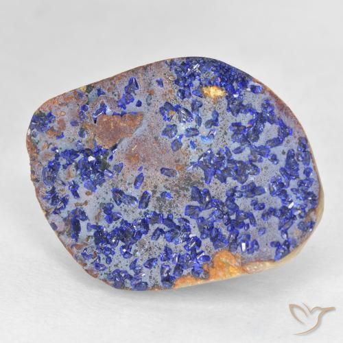 Azzurrite Druzy Blu scuro profondo naturale da 12.46 ct, Taglio a fantasia, Opaco