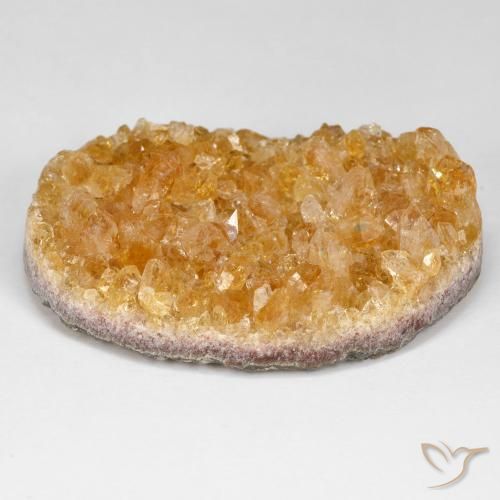 66.20ct Naturale Miele arancione Citrino Druzy, Ovale, Opaco