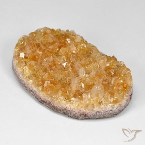 Druzy Citrine Miele arancione naturale da 66.20 ct, Ovale, Opaco