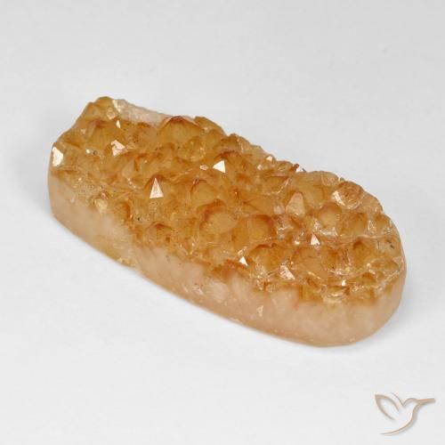 Druzy Citrine Medium Light-Orange naturale da 30.62 ct, Ovale, Opaco