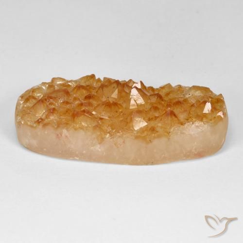 Druzy Citrine Medium Light-Orange naturale da 30.62 ct, Ovale, Opaco