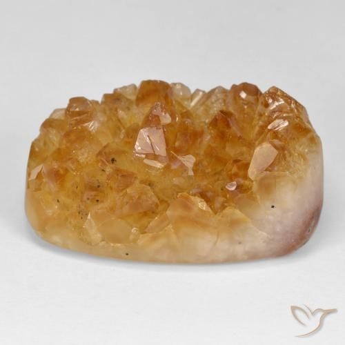 52.86ct Naturale Miele arancione Citrino Druzy, Cuscino, Opaco