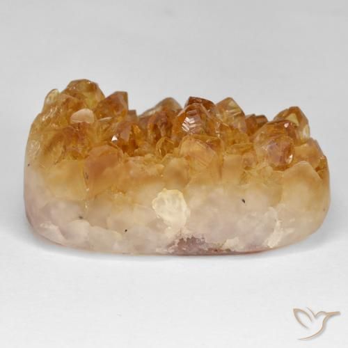 Druzy Citrine Miele arancione naturale da 52.86 ct, Cuscino, Opaco