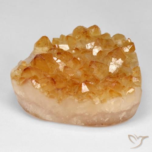 71.45ct Naturale Miele arancione Citrino Druzy, Taglio trillion, Opaco