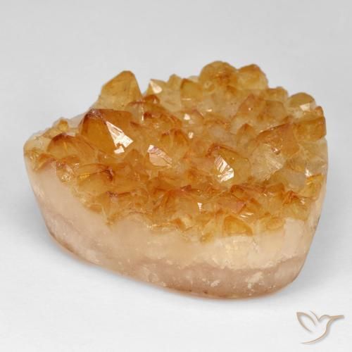 Druzy Citrine Miele arancione naturale da 71.45 ct, Taglio trillion, Opaco