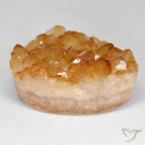 Druzy Citrine Miele arancione naturale da 71.45 ct, Taglio trillion, Opaco