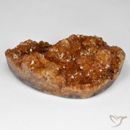 91.49ct Naturale Arancio scuro rossastro Citrino Druzy, Taglio a fantasia, Opaco