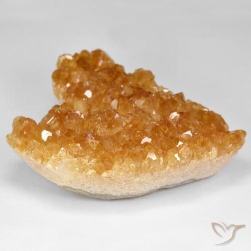Druzy Citrine Miele arancione naturale da 117.07 ct, Cuore, Opaco