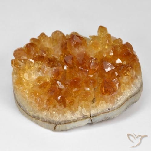 110.64ct Naturale Marrone arancio Citrino Druzy, Ovale, Opaco