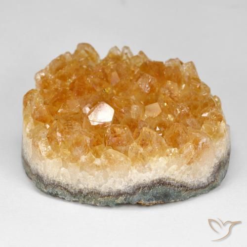 92.17ct Naturale Miele arancione Citrino Druzy, Taglio a fantasia, Opaco