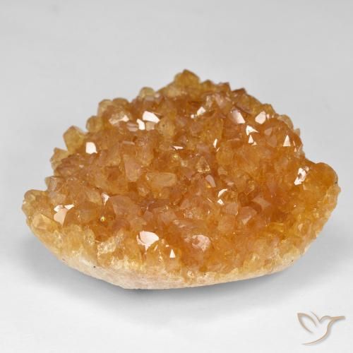98.13ct Naturale Medium Light-Orange Citrino Druzy, Taglio a fantasia, Opaco