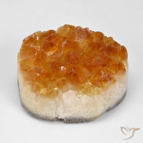 93.75ct Naturale Marrone arancio Citrino Druzy, Ovale, Opaco