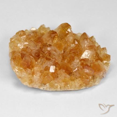 43.06ct Naturale Medium Light-Orange Citrino Druzy, Taglio a fantasia, Opaco