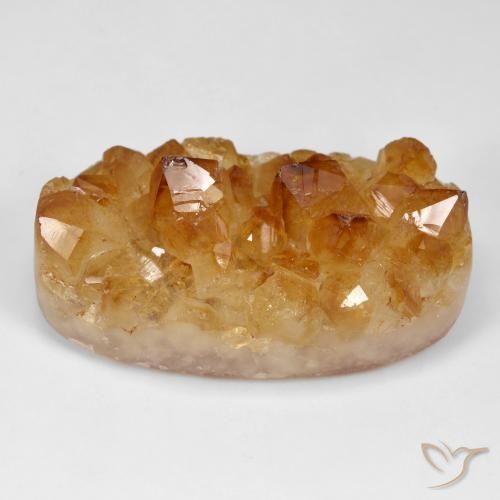 98.65ct Naturale Arancio ruggine Citrino Druzy, Ovale, Opaco