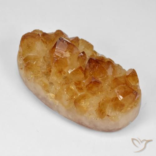 Druzy Citrine Arancio ruggine naturale da 98.65 ct, Ovale, Opaco