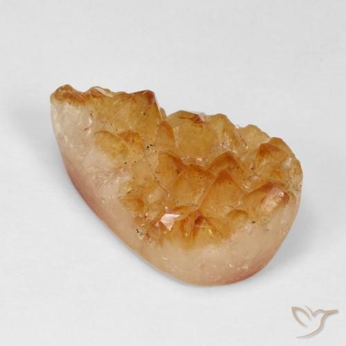 Druzy Citrine Miele arancione naturale da 12.80 ct, Forma a pera, Opaco