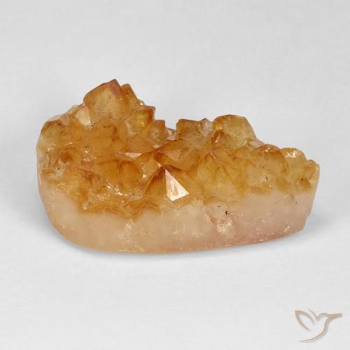Druzy Citrine Miele arancione naturale da 12.80 ct, Forma a pera, Opaco