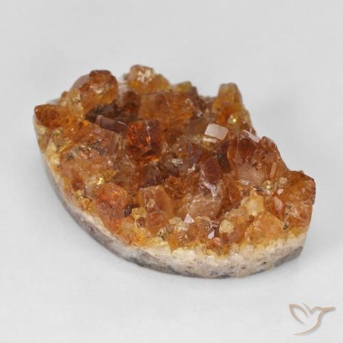Druzy Citrine Arancio Terra naturale da 23.62 ct, Taglio marquise, Opaco