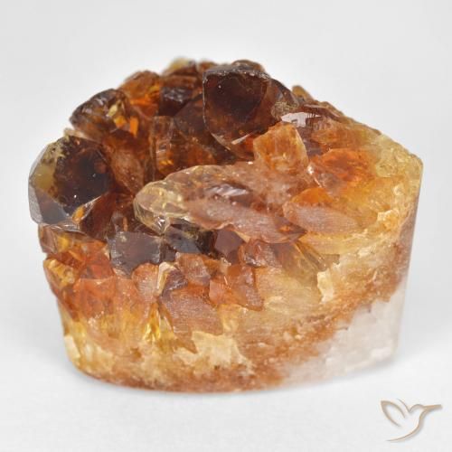 37.97ct Naturale Arancio Terra Citrino Druzy, Taglio trillion, Opaco