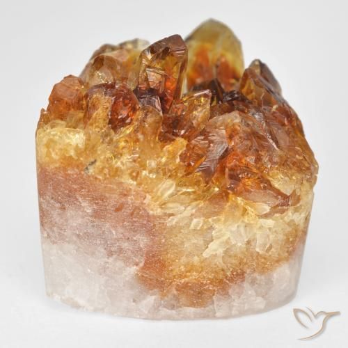 Druzy Citrine Arancio Terra naturale da 37.97 ct, Taglio trillion, Opaco