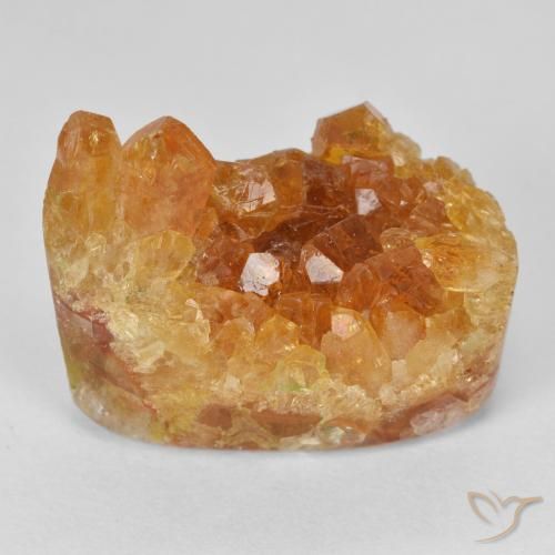 Druzy Citrine Arancione scuro naturale da 19.75 ct, Forma a pera, Opaco