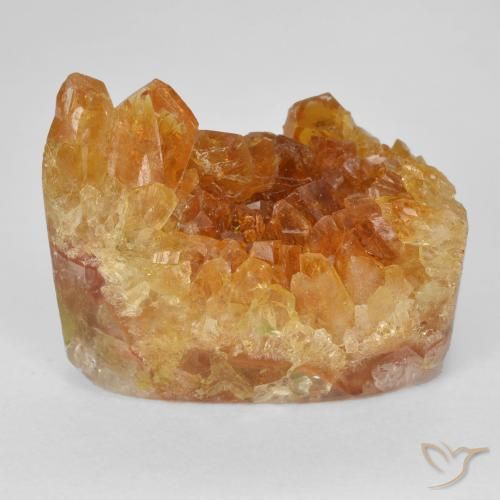 Druzy Citrine Arancione scuro naturale da 19.75 ct, Forma a pera, Opaco