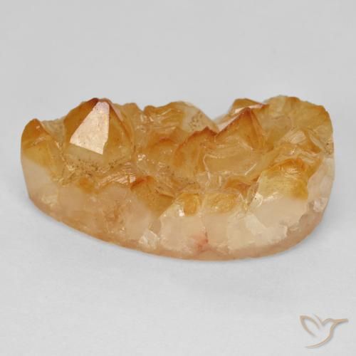 Druzy Citrine Medium Light-Orange naturale da 15.52 ct, Forma a pera, Opaco