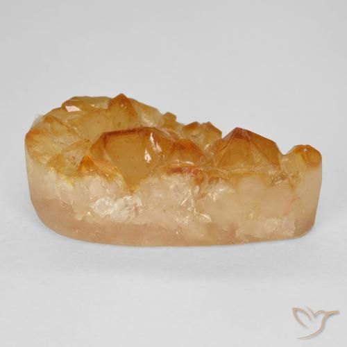 Druzy Citrine Medium Light-Orange naturale da 15.52 ct, Forma a pera, Opaco